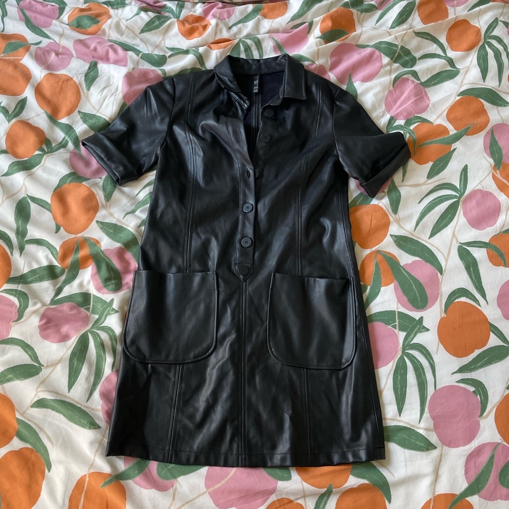 Zara Faux Leather Mini Dress